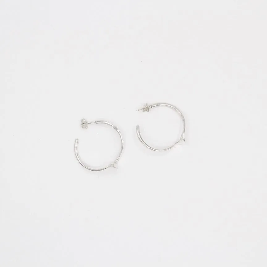 Extra Large Silver Twist Hoop