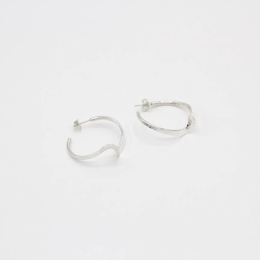 Extra Large Silver Twist Hoop