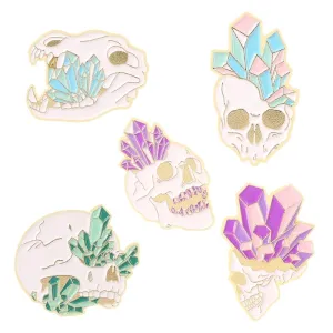 Fashion Pin Crystal Skull Alloy Plating Unisex Brooches