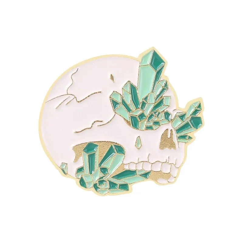 Fashion Pin Crystal Skull Alloy Plating Unisex Brooches