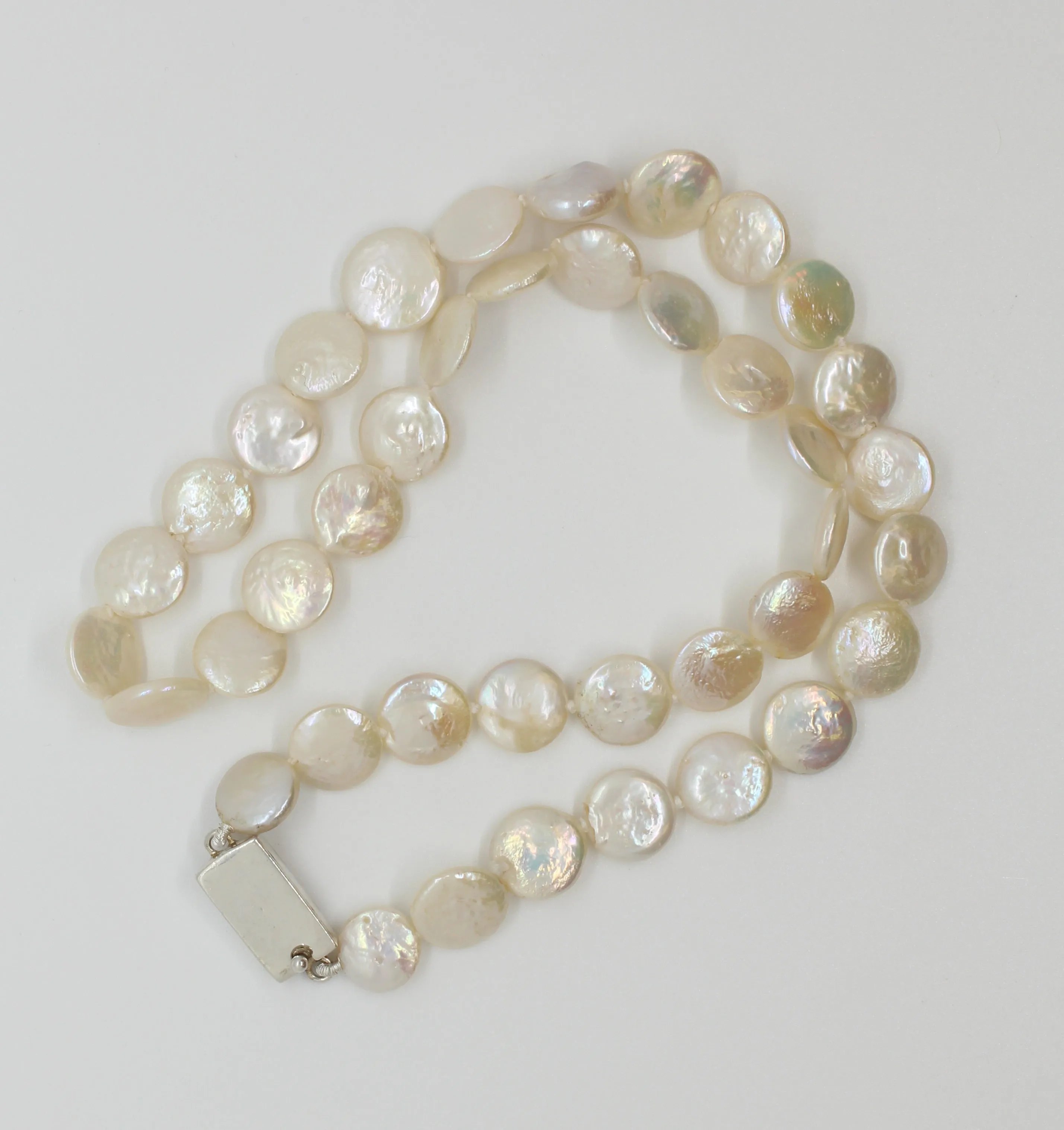 Freshwater White Coin Pearl Necklace
