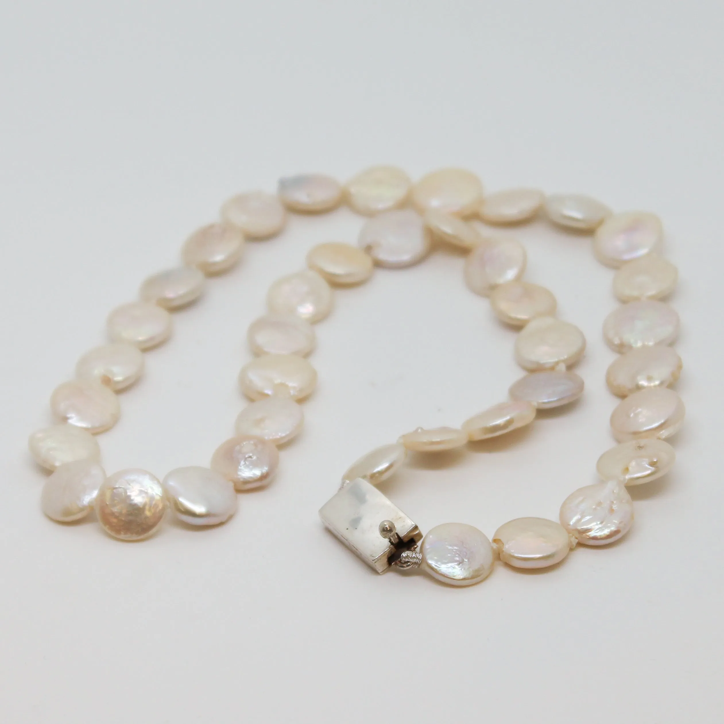 Freshwater White Coin Pearl Necklace