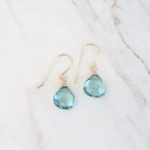Gold Filled 10mm Blue Topaz Drop Earring
