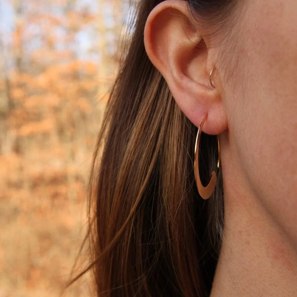 Gold Geometry Slim Hoop Earrings