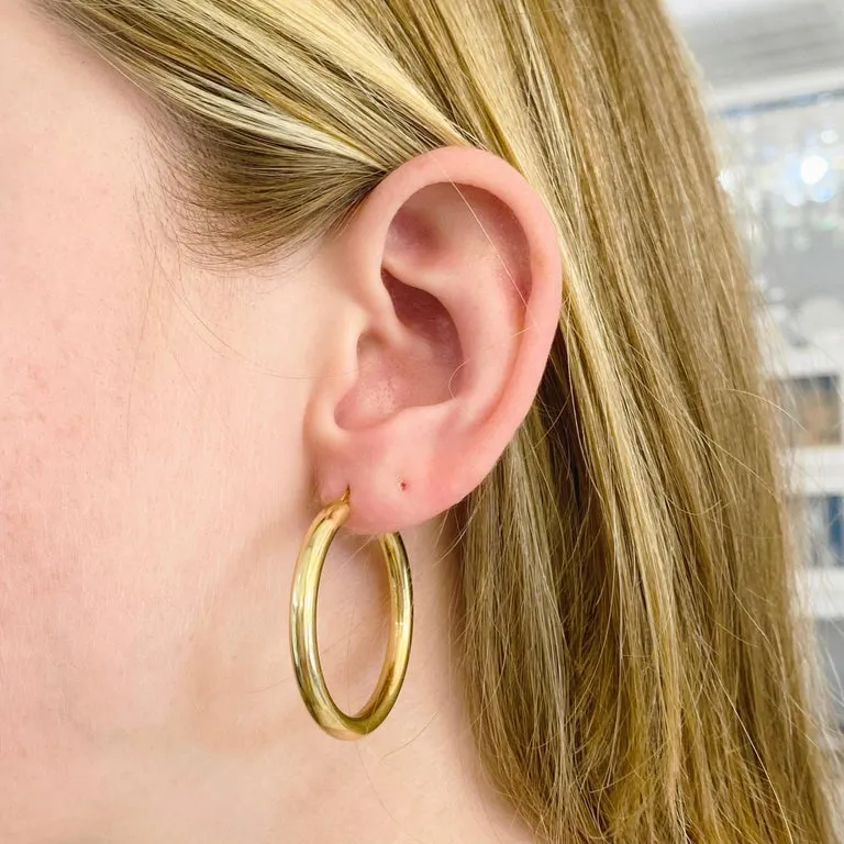 Gold Hoop Earrings Yellow Gold, 4 Grams