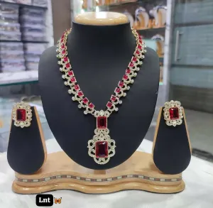 Gold Plated Austrian Stone Necklace Set For Women
