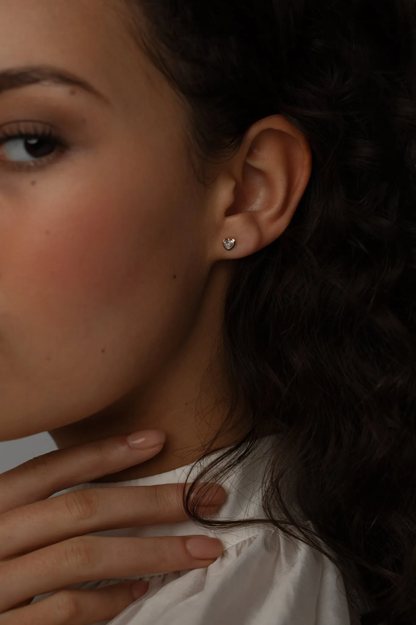 Heart Bezel Studs (0.50tcw)