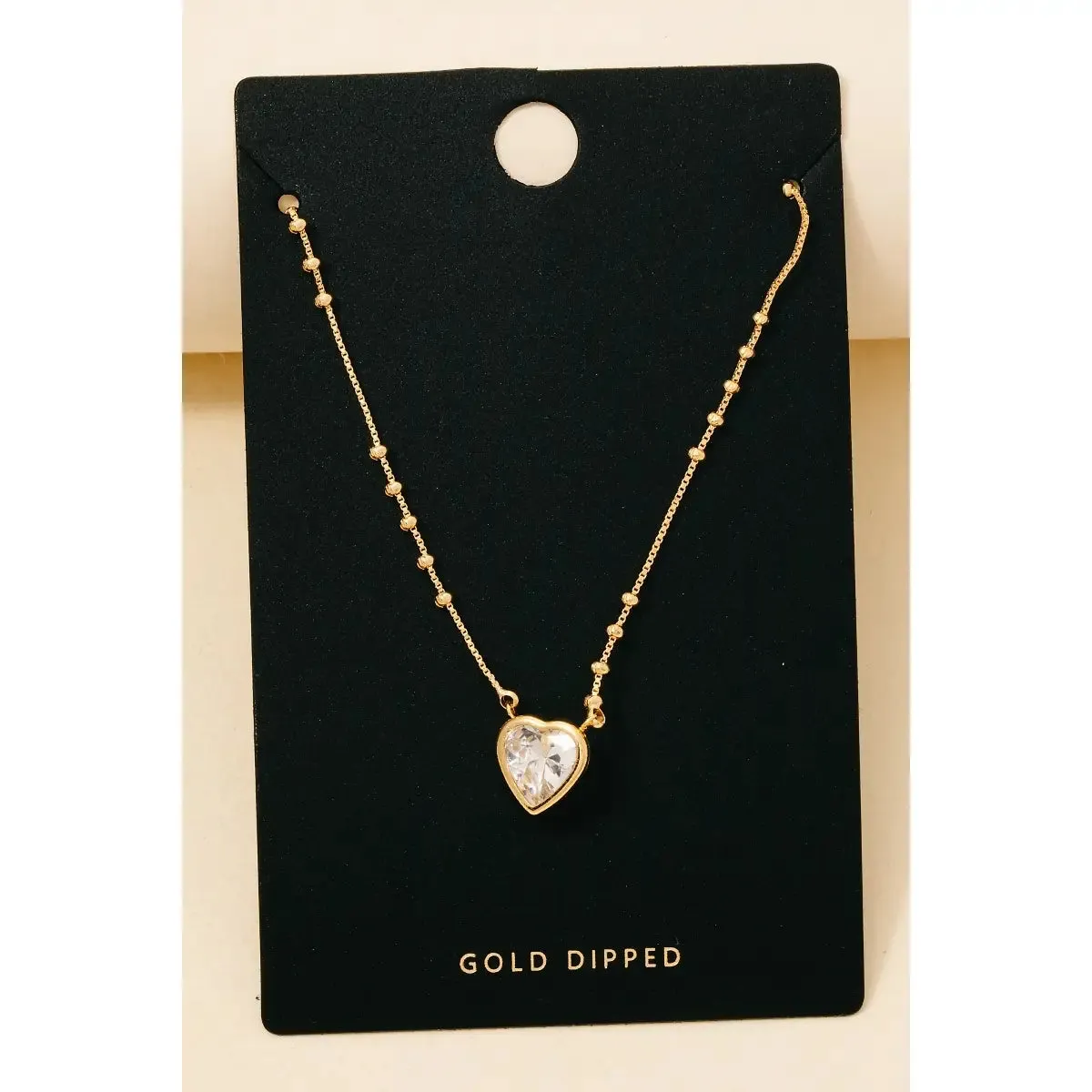 Heart of Gold Dipped - Assorted Gold Dipped Heart Pendant Necklaces