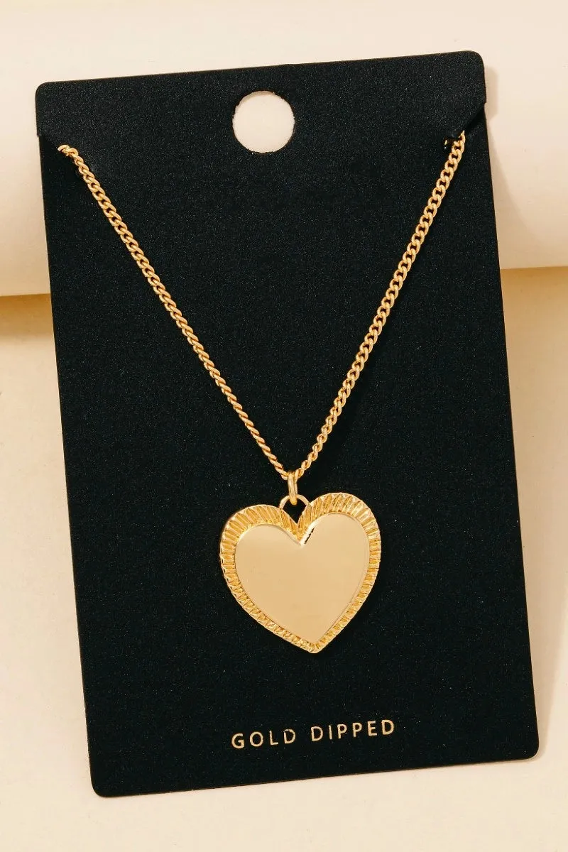 Heart of Gold Dipped - Assorted Gold Dipped Heart Pendant Necklaces