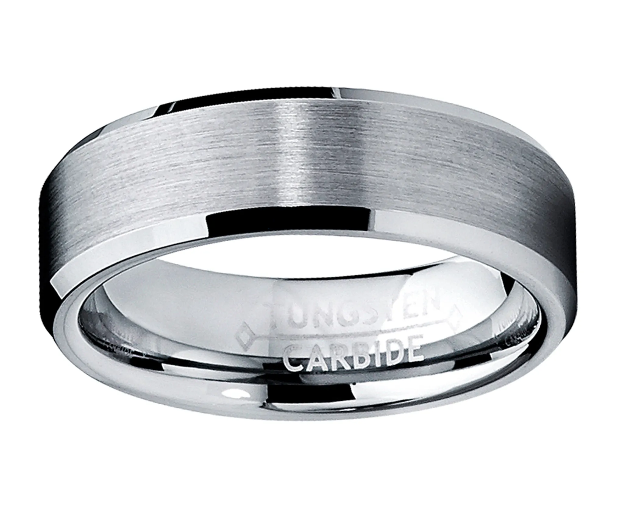 His & Hers Silvertone Tungsten Rings Wedding Bands High Polish Men Women 6MM/4MM