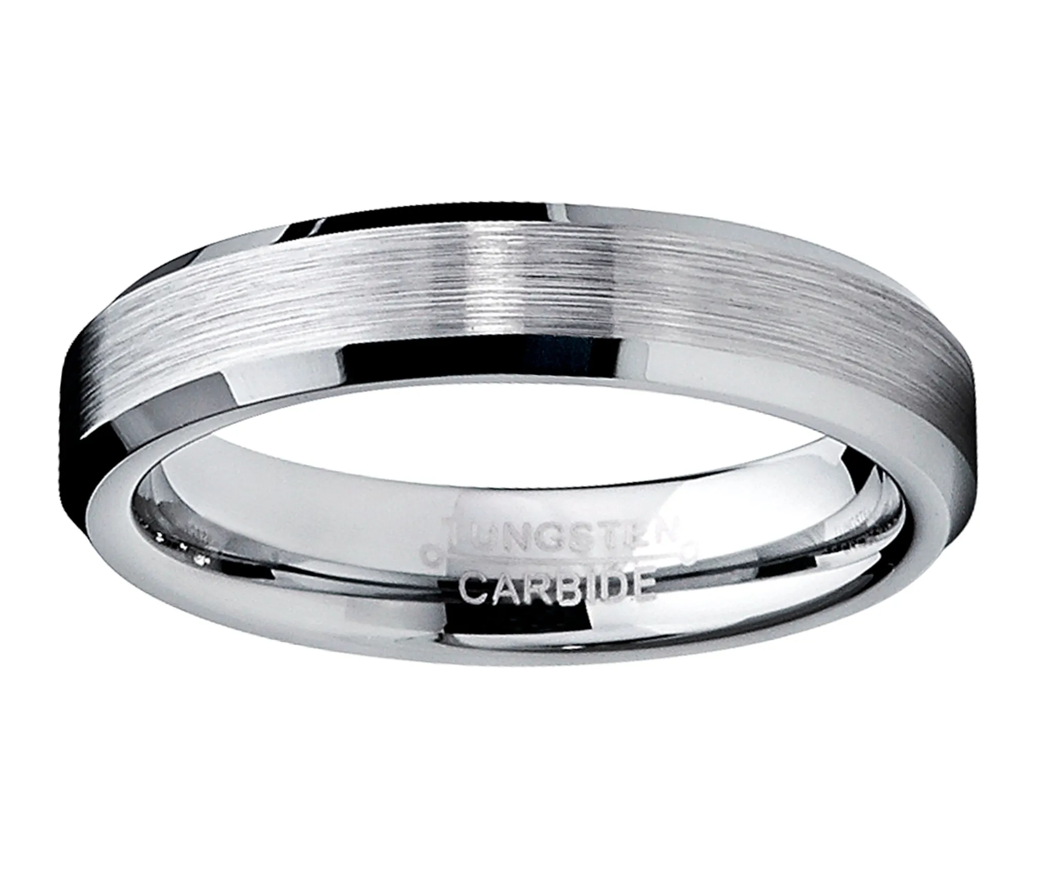 His & Hers Silvertone Tungsten Rings Wedding Bands High Polish Men Women 6MM/4MM