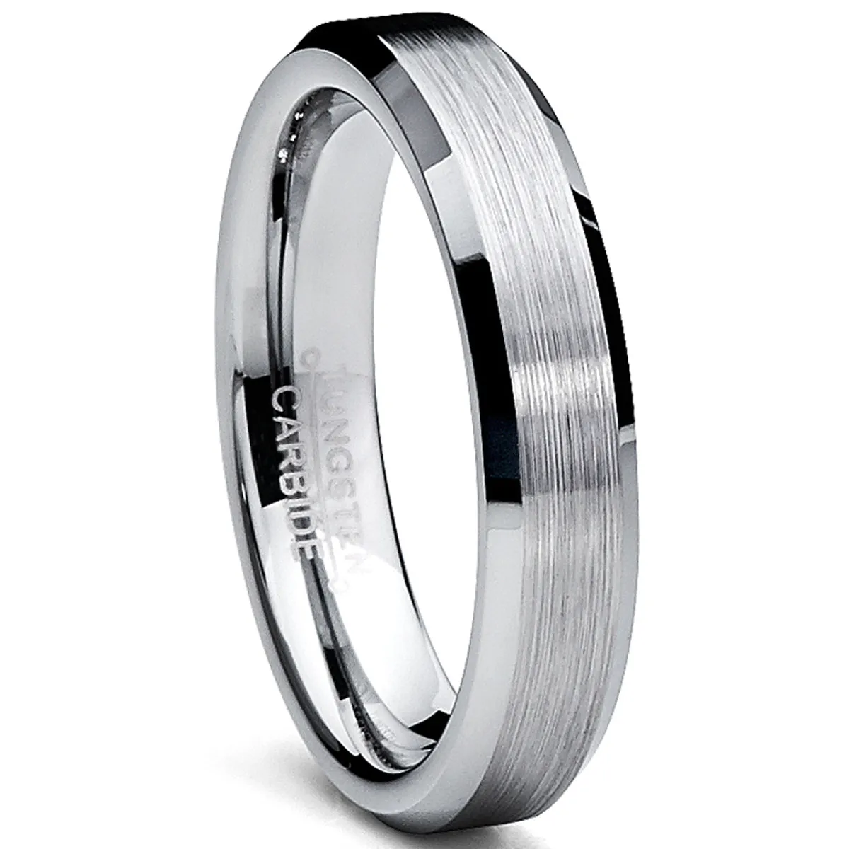 His & Hers Silvertone Tungsten Rings Wedding Bands High Polish Men Women 6MM/4MM