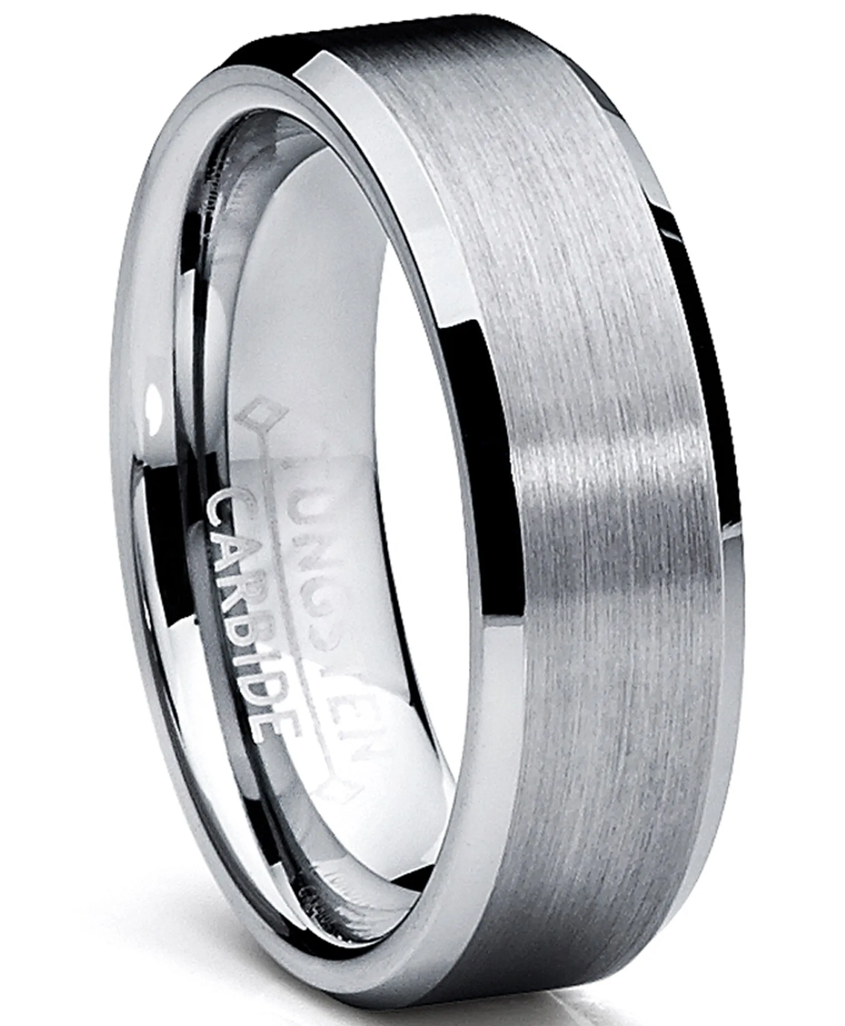 His & Hers Silvertone Tungsten Rings Wedding Bands High Polish Men Women 6MM/4MM