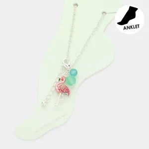 iLLASPARKZ Enamel Flamingo Charm Anklet