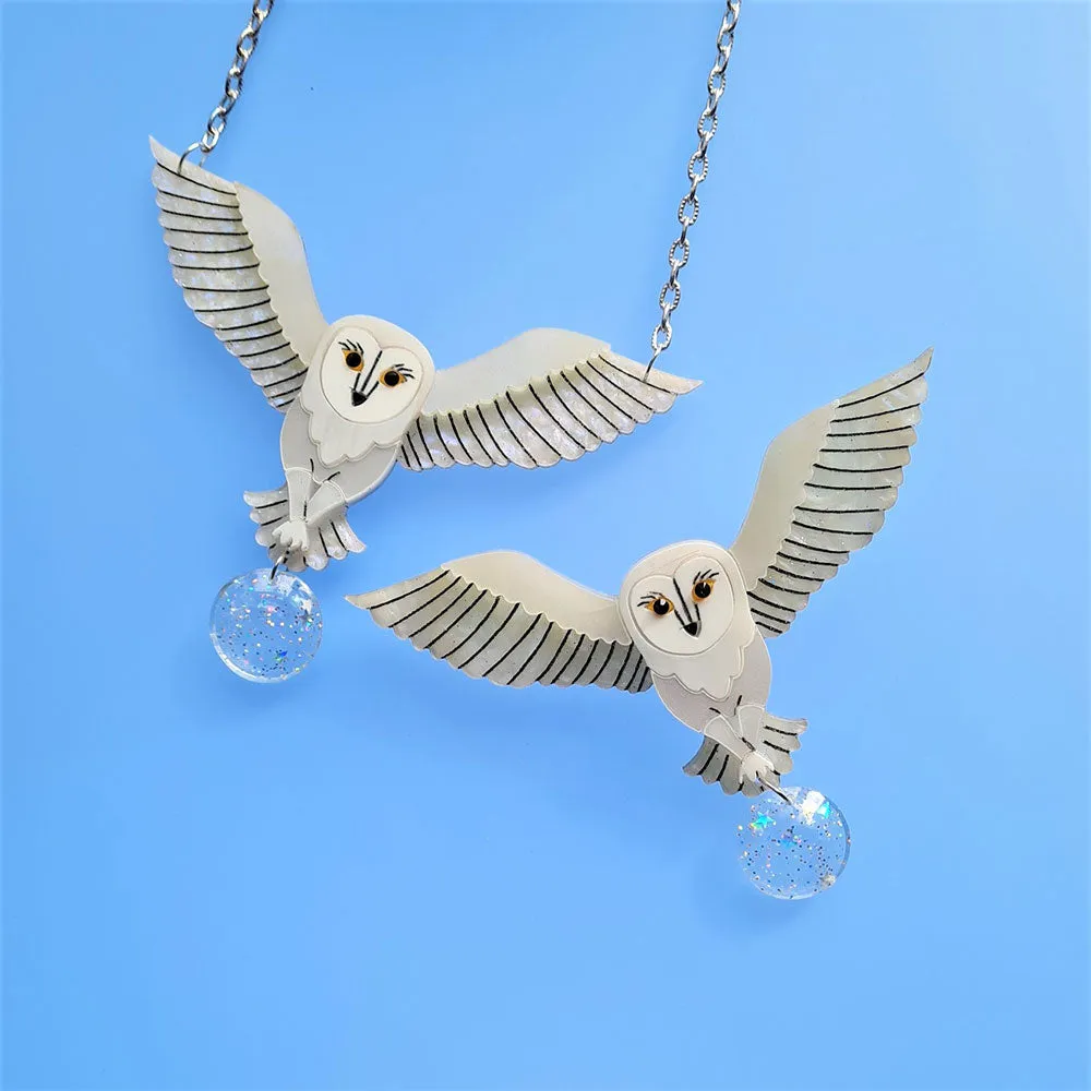 Jareth The White Barn Owl Brooch by Cherryloco Jewellery