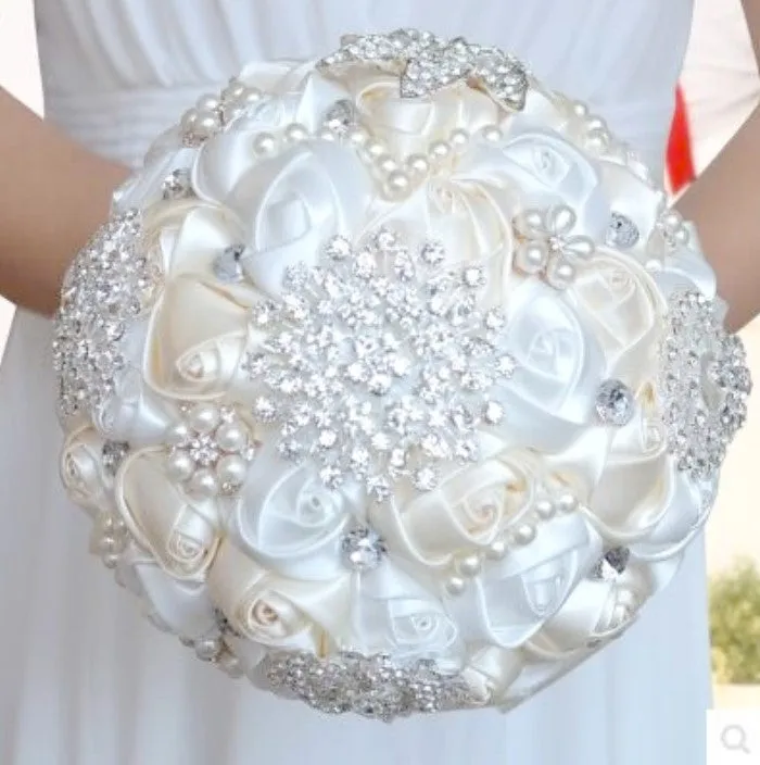 KATY~BCUST Satin Rose Brooch Bouquet or DIY KIT