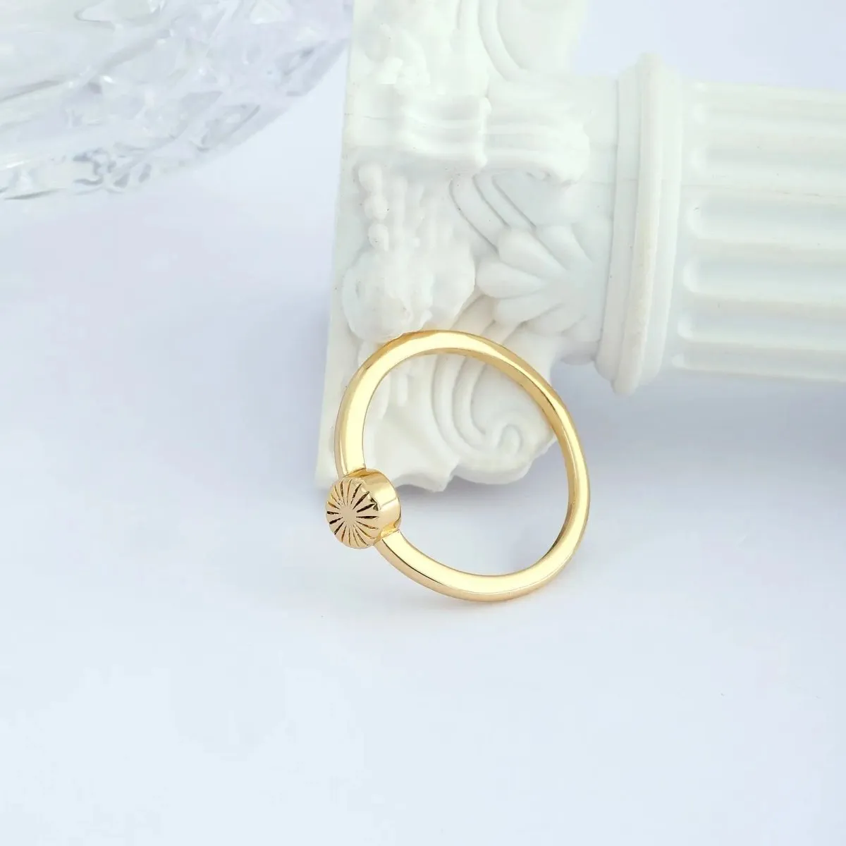 Kyerlyn Gold Flower Signet Rings Sizes 6-9