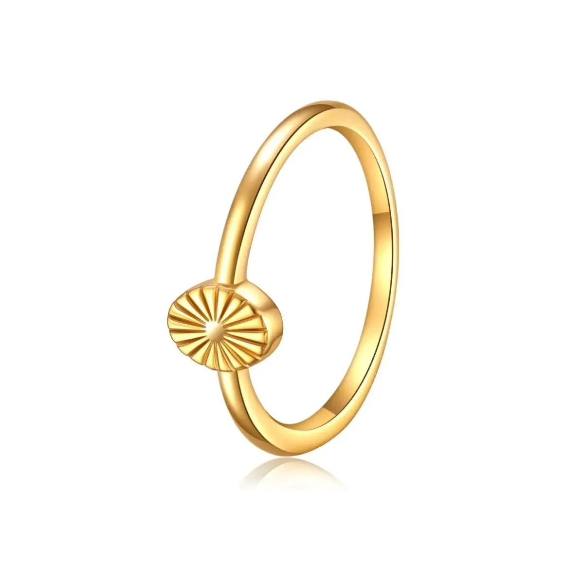 Kyerlyn Gold Flower Signet Rings Sizes 6-9