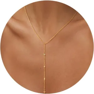 Lariat Gold Necklace for Women Trendy Long Necklace Dainty 14k Gold Plated/Silver Y Pendant Necklace Y-Shaped Drop Dangle Chain Necklace Simple CZ Cross Heart Layered Star Necklace for Women Jewelry