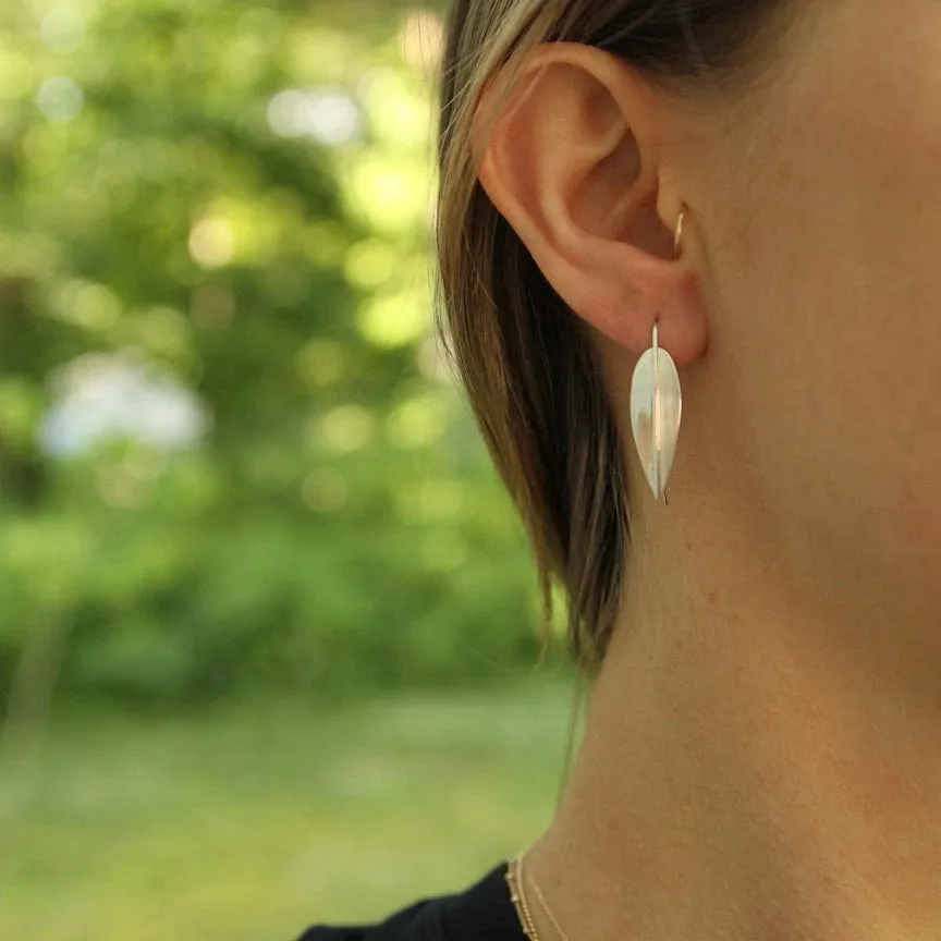 Leaf Shape On Wire Earrings
