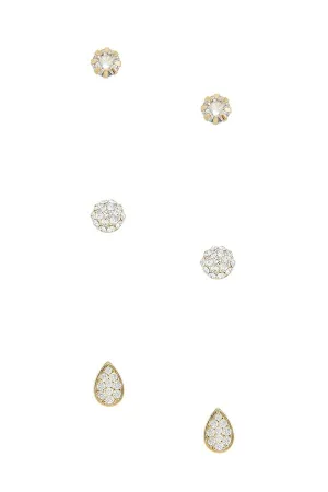 Mini cz simple stud earrings set