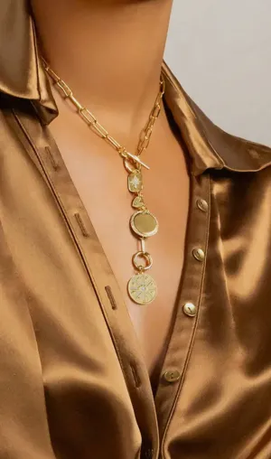 Multi Charm Lariat Necklace