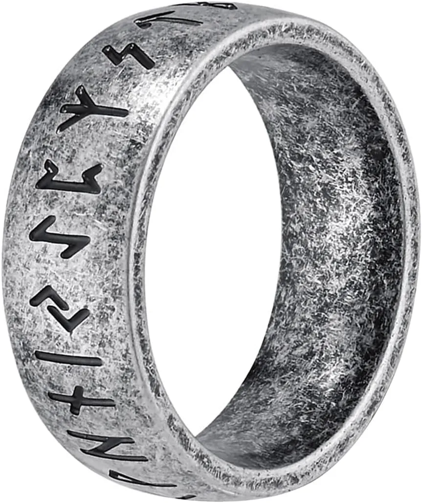 Nanafast Men's Ring Minimalist Style Stainless Steel Viking Ring Ideal Gift for Father Viking-inspired Stainless Steel Rings for Men