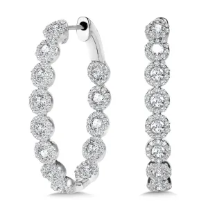 Oval Diamond Delights In-Out Hoop Earrings (1-1/2 ctw)