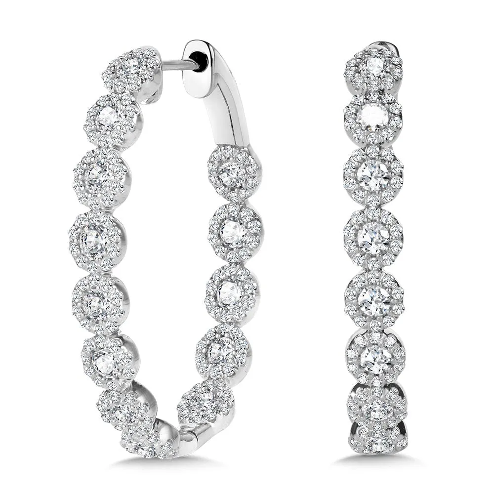 Oval Diamond Delights In-Out Hoop Earrings (1-1/2 ctw)