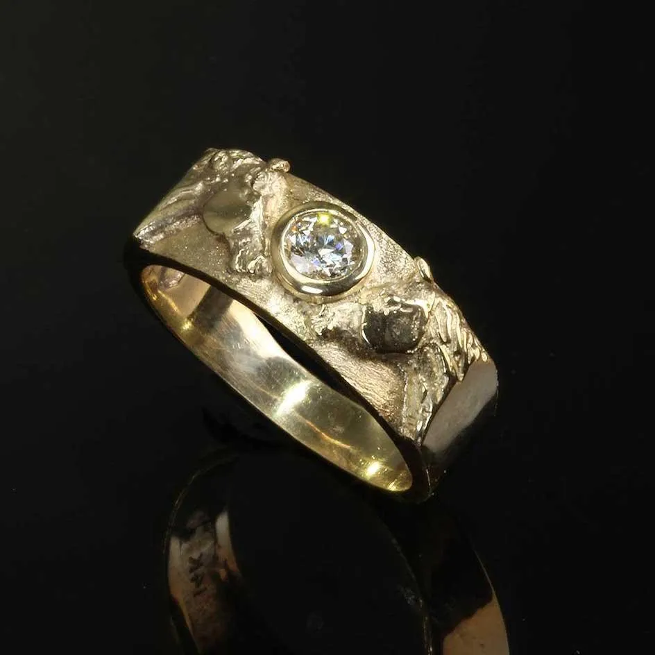 Pair of Horses Ring with CZ Sterling Silver