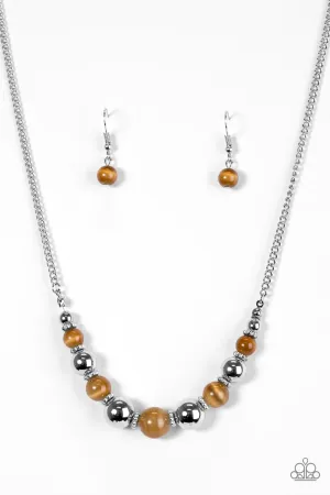 Paparazzi Necklace ~ Upper GLASS - Brown