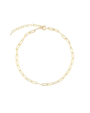 Paperclip Chain Anklet | Medium