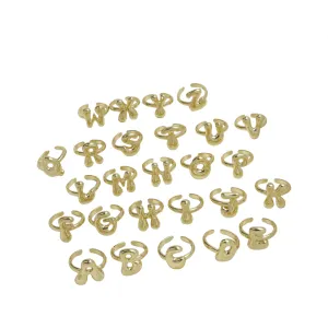 Pre Order: Golden Smooth Bubble Balloon Chubby Alphabet Ring