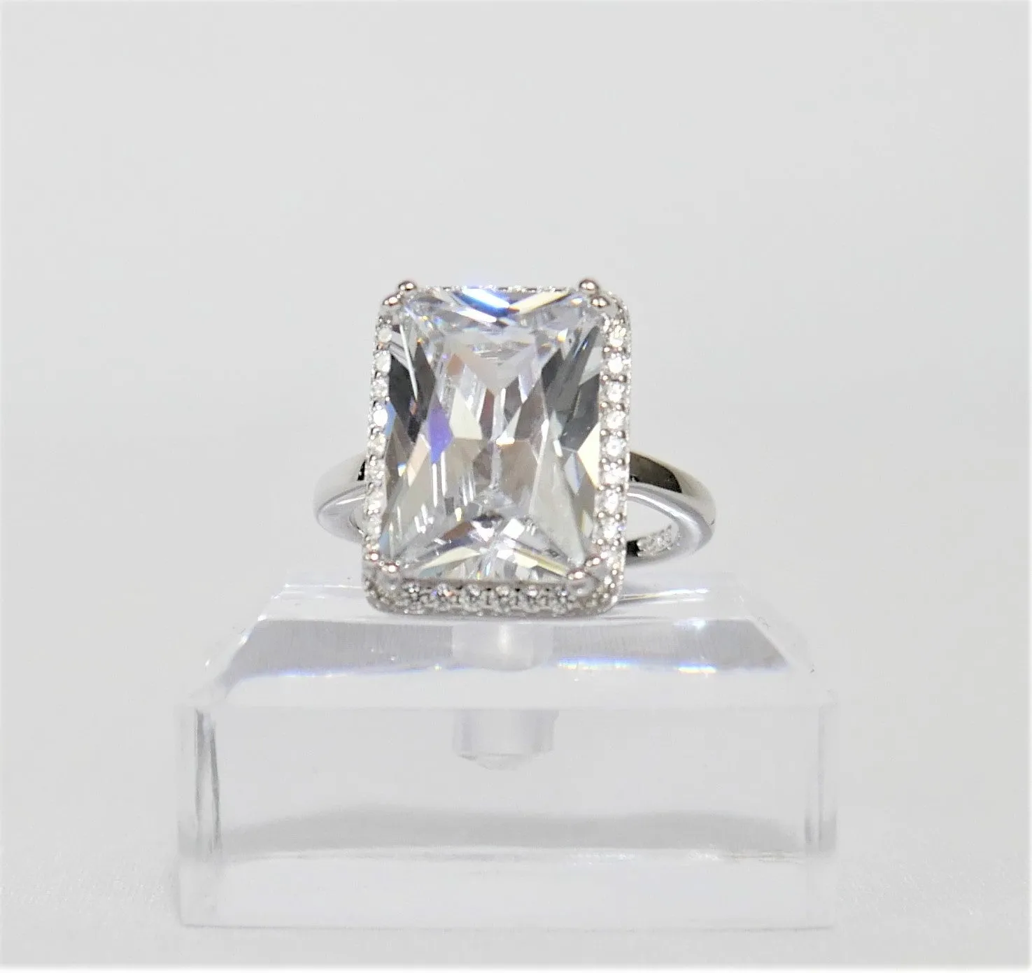 Princess Cut CZ Sterling Silver Ring