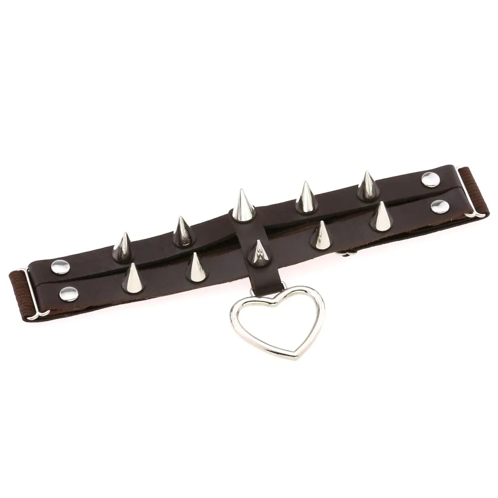 Punk Rock Heart Leg Garter / Fashion Thigh Harness Belt with Rivets / Women's Goth Accessories