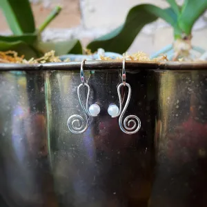 "Script" Pearl Earrings