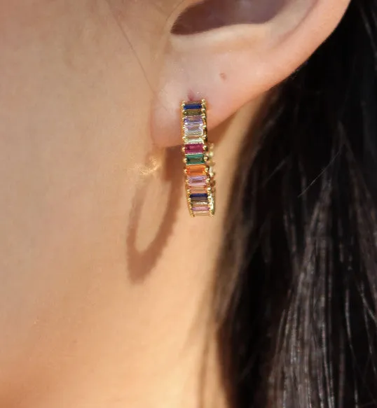 Rainbow Shimmer Hoops