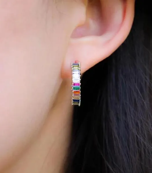 Rainbow Shimmer Hoops