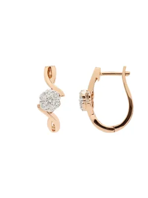 Real Diamond Cluster Hoop Earring