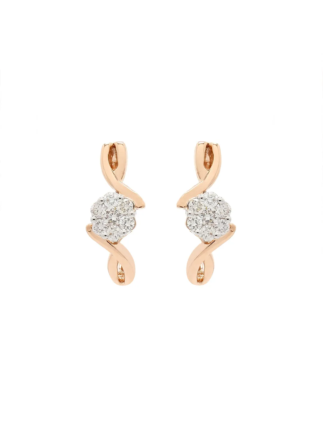 Real Diamond Cluster Hoop Earring
