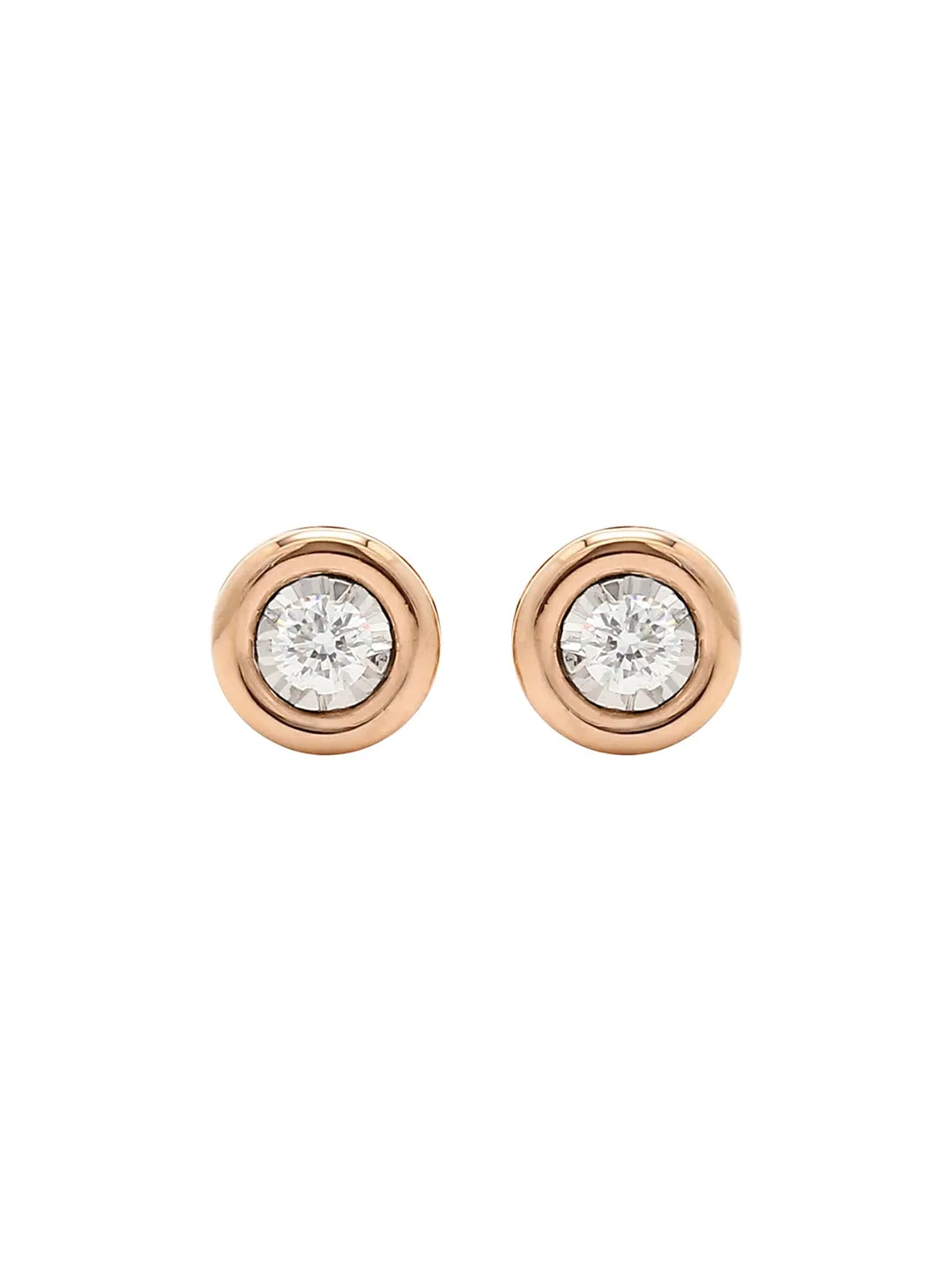 Real Diamond Illusion Solitaire Earring