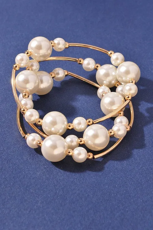 Reflection 3 Strand Pearl Bracelet