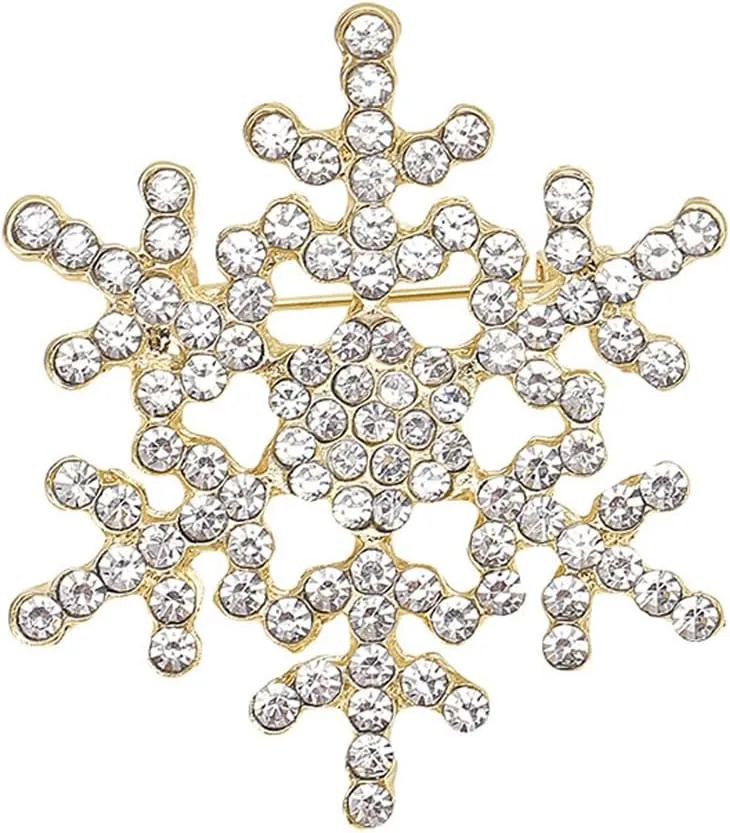 Rhinestone Christmas Snowflake Brooches for Women Marry Christmas Brooch Pins Christmas Wreath Brooch Winter Holiday Snowflake Brooch Pins Xmas Christmas Holiday Party