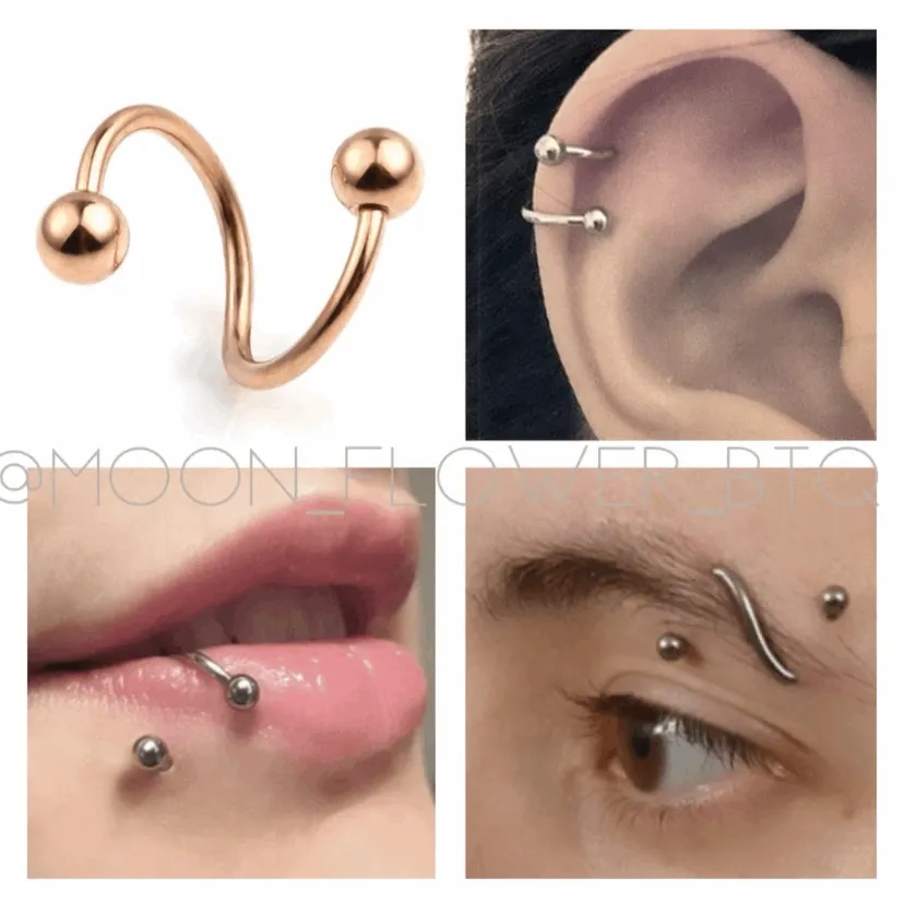 Rose Gold Twisted Barbell