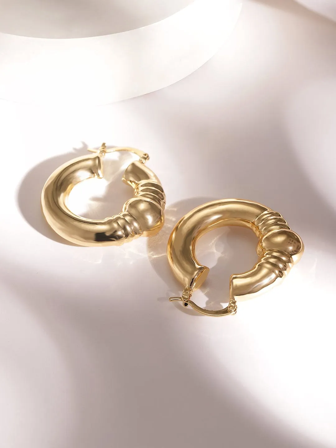 Rubans Voguish 18k Gold plated Tarnish free water proof Infinite Iris hoop Earring