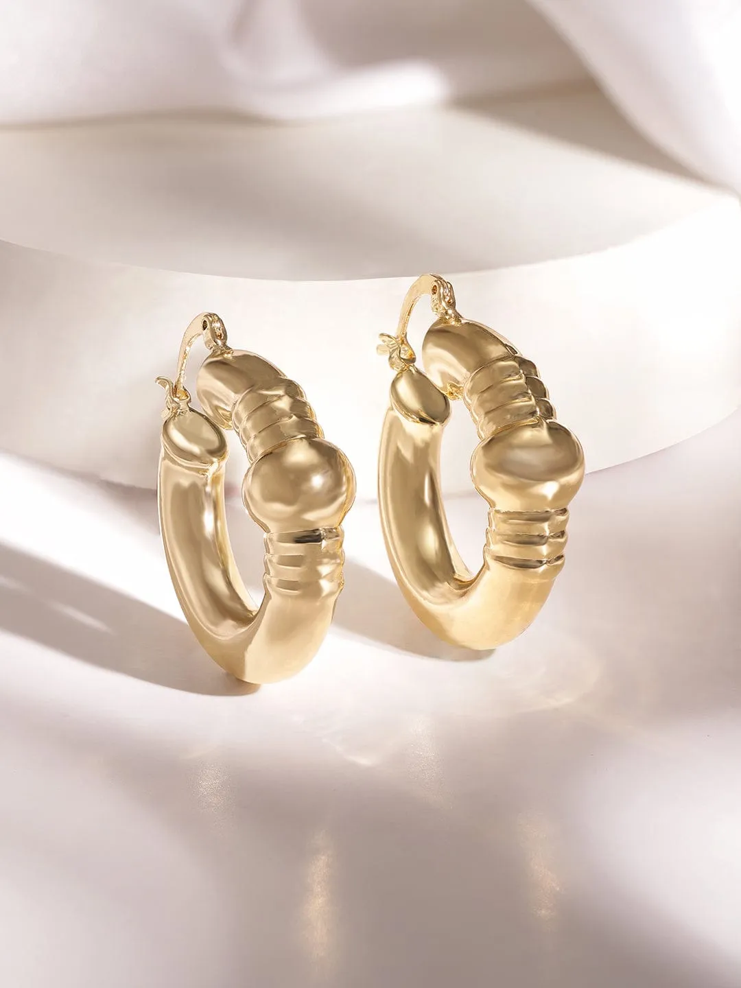 Rubans Voguish 18k Gold plated Tarnish free water proof Infinite Iris hoop Earring