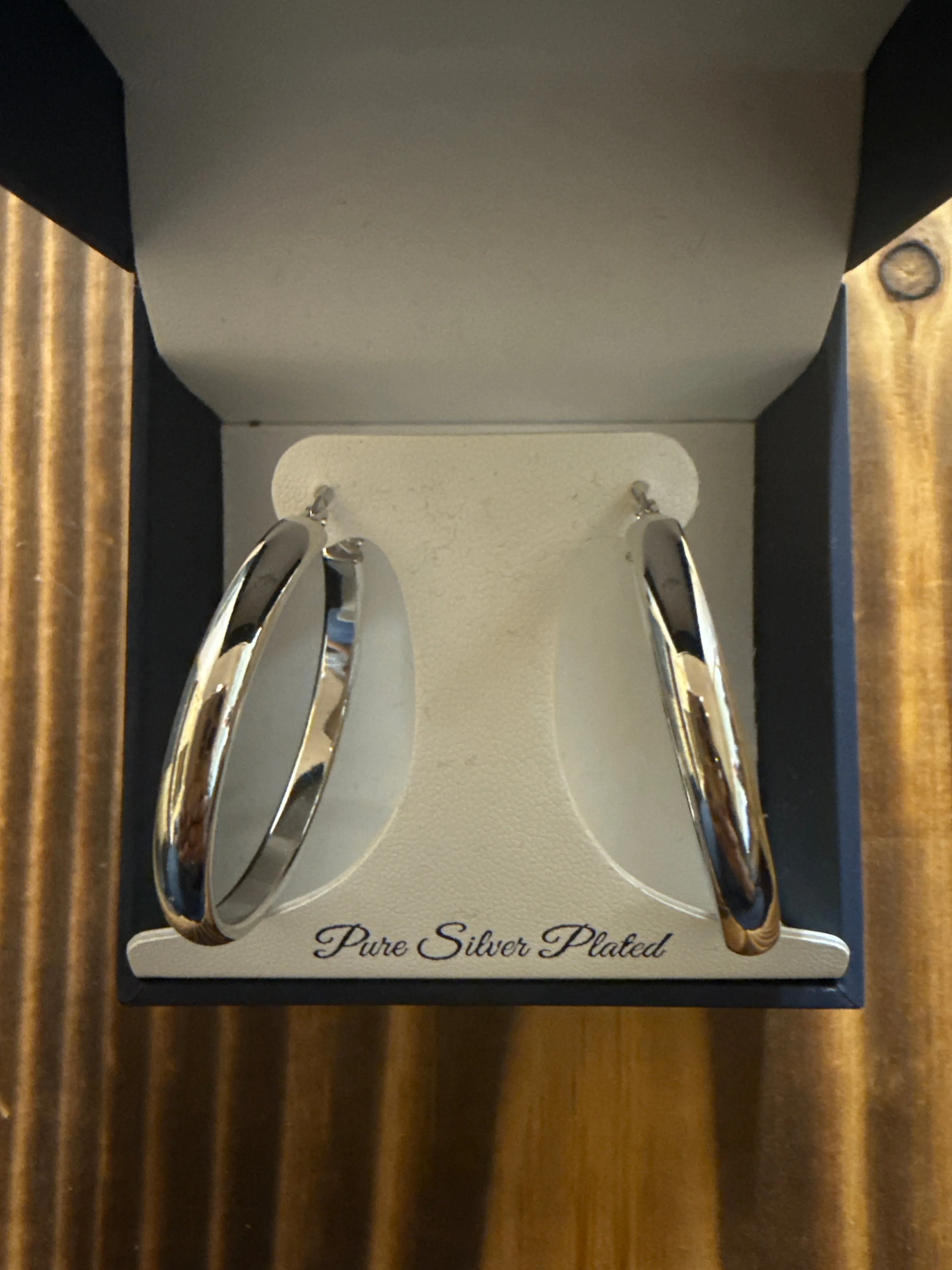 Silver Reflections Silver Hoops