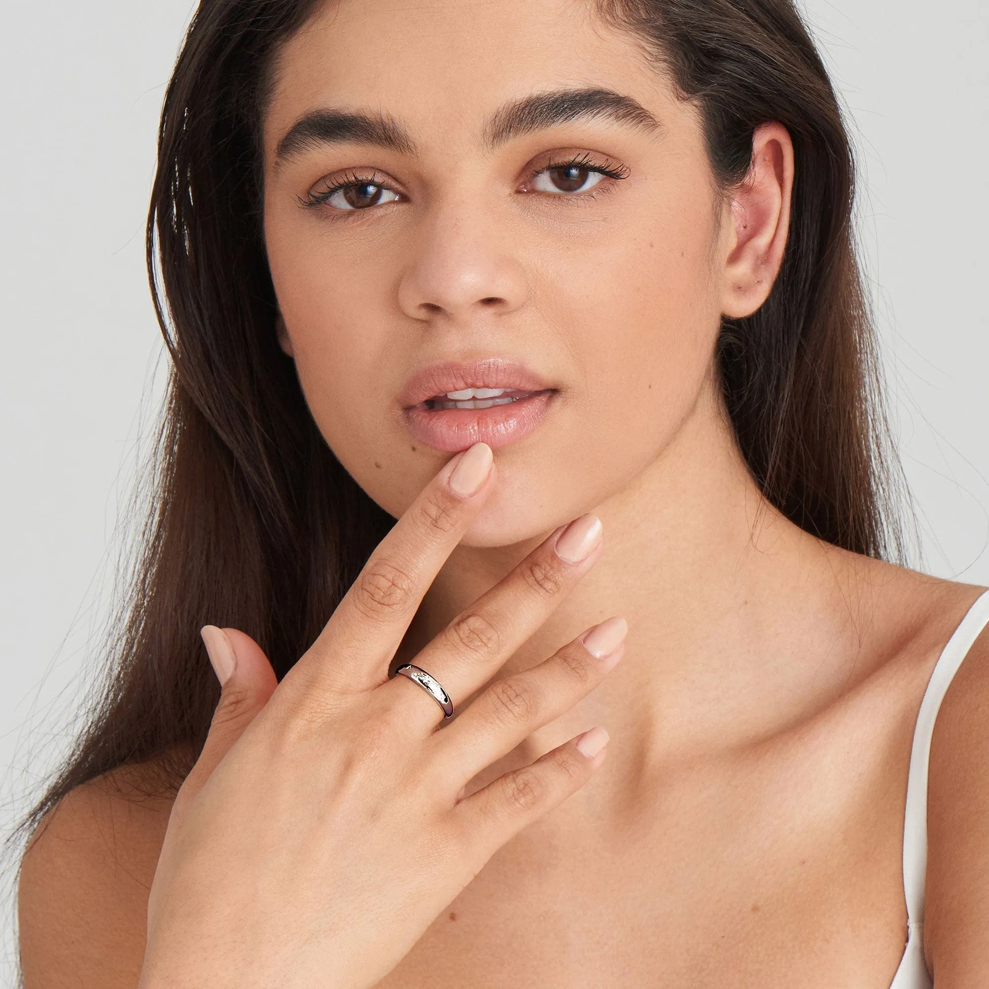 Silver Scattered Stars Adjustable Ring