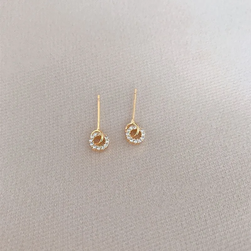 Simple Compact And Versatile Student Small Circle Earrings