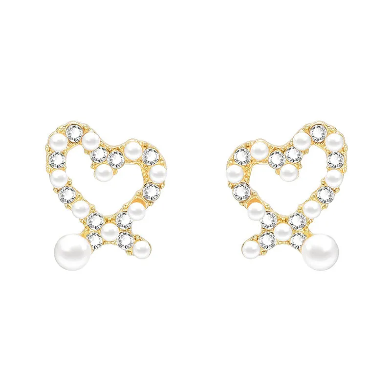Simple Ring Forest Gold Earrings With Diamonds